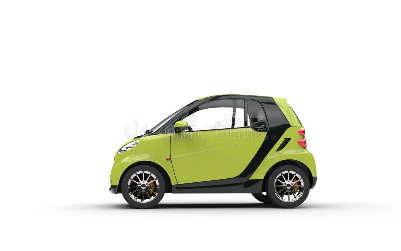 Bright Green Small Car stock photo. Image of city, family 59004282