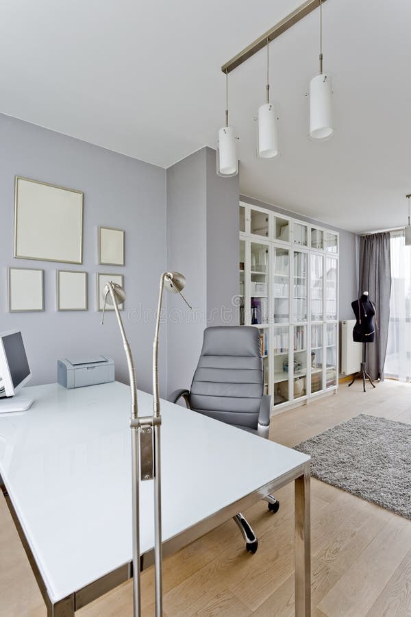 Bright home office stock image. Image of studio, arrangement - 76574627