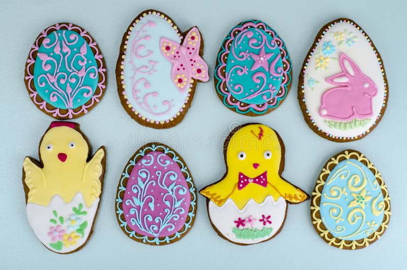 Bright homemade gingerbread cookies, Easter gift stock images Bright homemade gingerbread cookies, Easter gift stock images