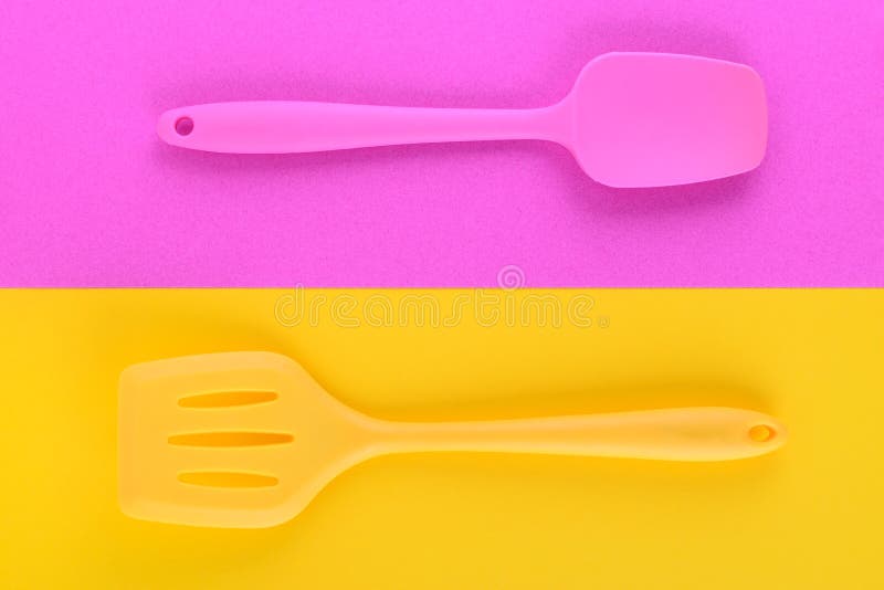 Download Bright Kitchen Utensils On Yellow And Pink Background Creative Idea Stock Photo Image Of Color Cook 157603316 Yellowimages Mockups