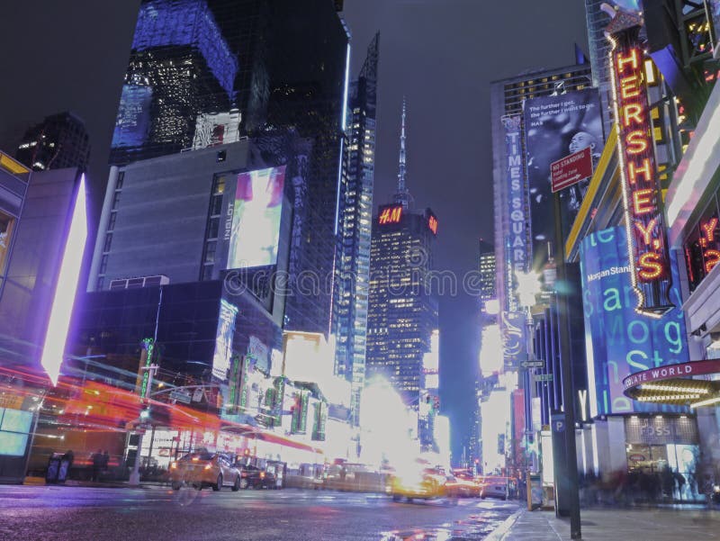 Bright Lights in Times Square, New York. Editorial Stock Photo Image