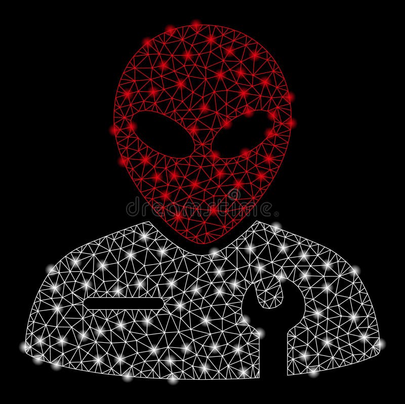 Bright Mesh Carcass Alien Mechanic with Light Spots royalty free illustration