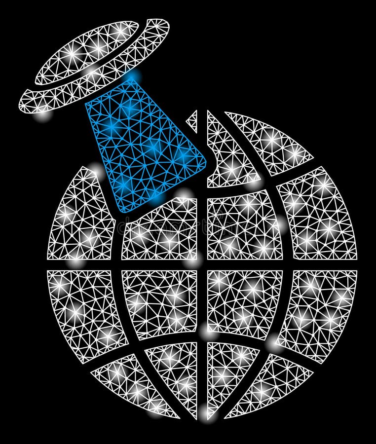 Bright Mesh Carcass Alien Visit Planet with Light Spots stock illustration