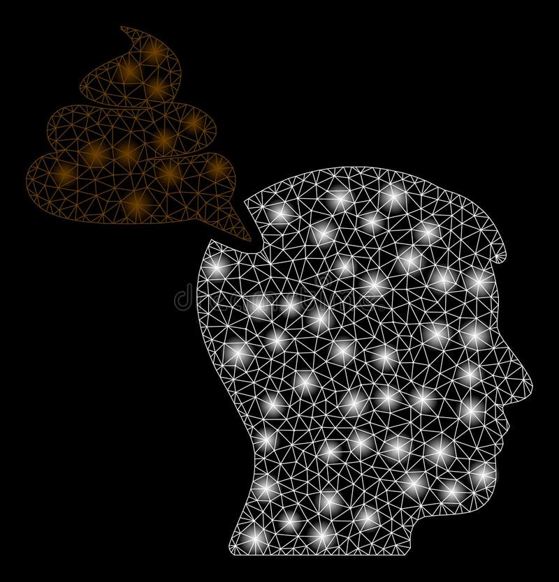 Bright Mesh Carcass Crap Thinking Person with Light Spots royalty free illustration