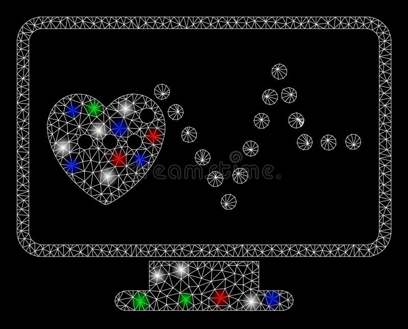 Bright Mesh 2D Cardio Monitoring mit Flare Spots lizenzfreie abbildung