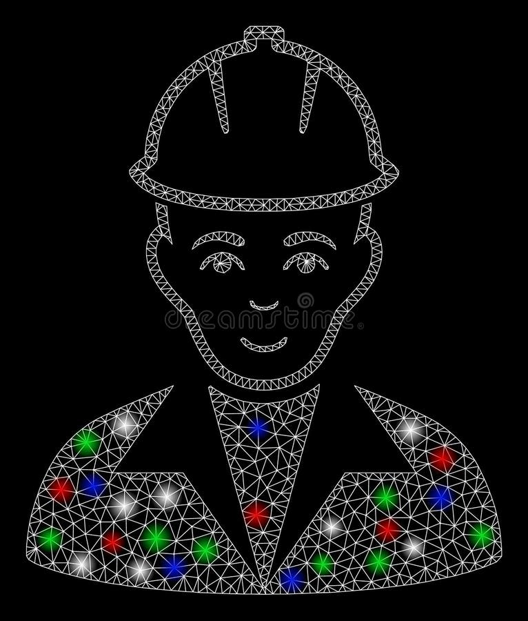 Bright Mesh 2D Engineer with Light Spots Stock Vector Illustration of
