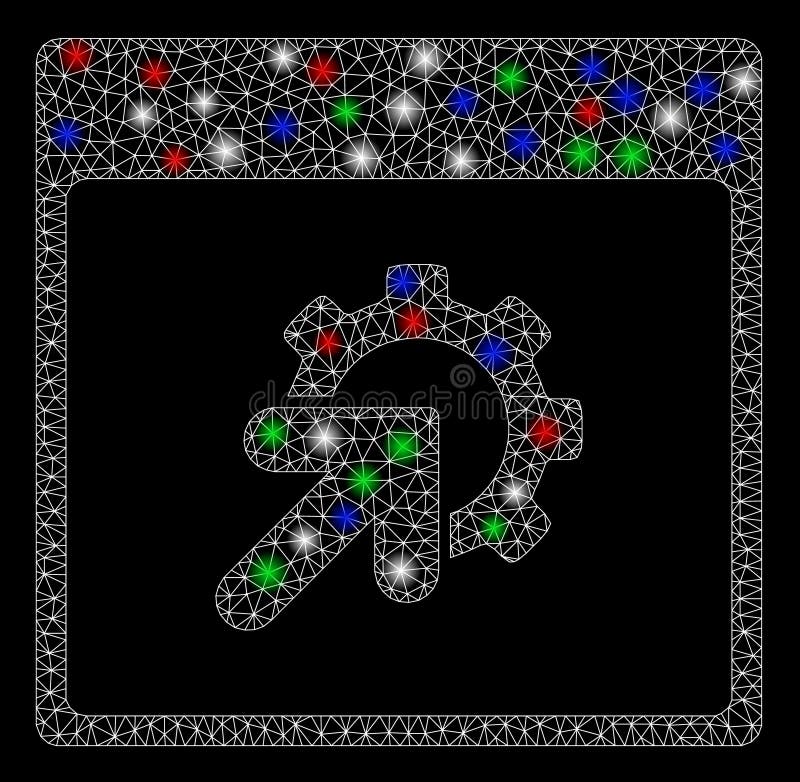 Bright Mesh 2D Gear Integration Calendar Page with Flash Spots royalty free illustration