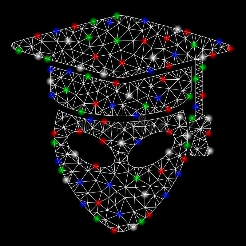 Bright Mesh Network Alien Scientist with Light Spots royalty free illustration