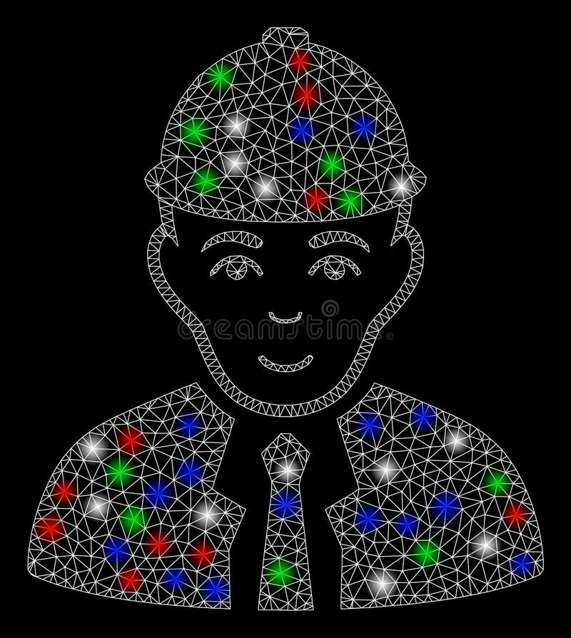 Bright Mesh Network Engineer with Flare Spots Stock Illustration