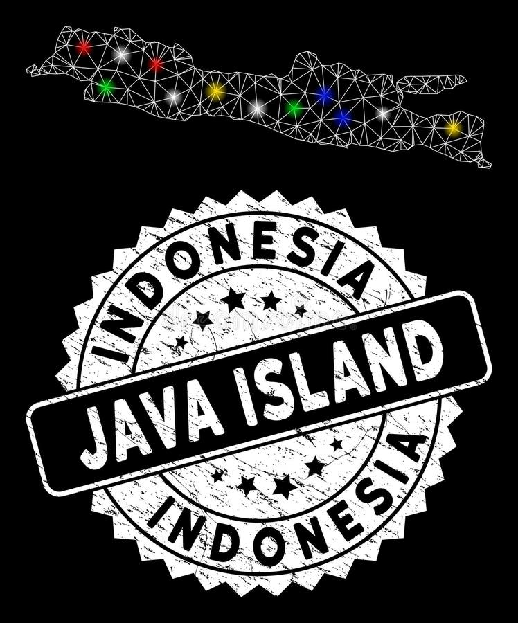 Bright Mesh Network Java Island Map with Flare Spots and Rubber