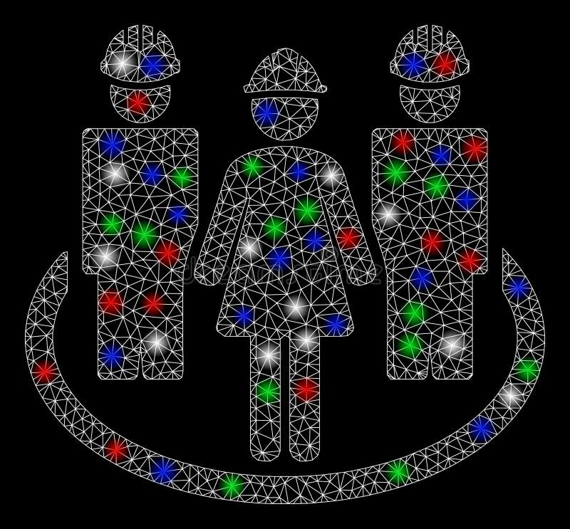 Bright Mesh Network Worker Social Relations with Flash Spots royalty free illustration