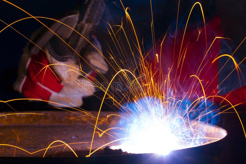 Bright Metal Welding Sparks Stock Image Image of fabrication