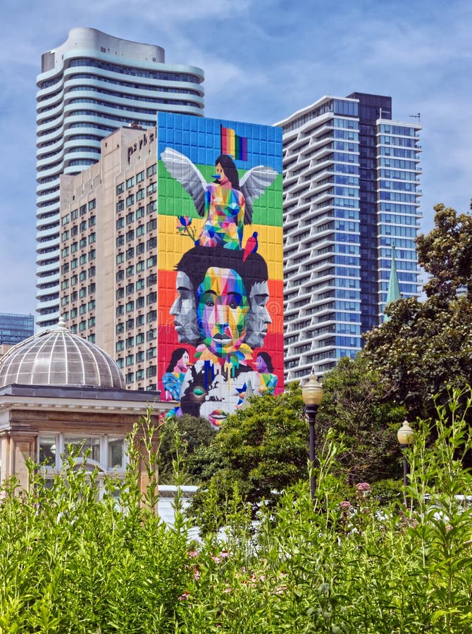 Bright Murals in the Core of the City, Toronto, on, Canada Editorial