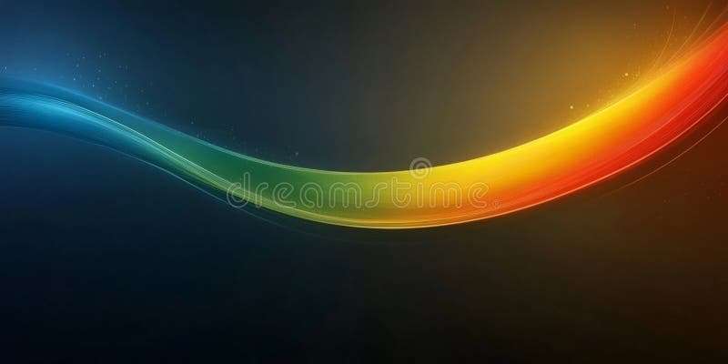 Bright neon light forming a colorful and elegant wave with particles over dark background royalty free stock photos