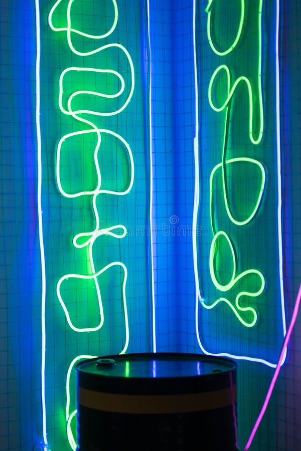 Bright Neon Lights in a Dark Room Stock Image Image of design, party