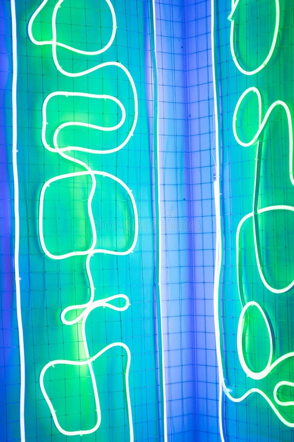 Bright Neon Lights in a Dark Room Stock Photo Image of architecture
