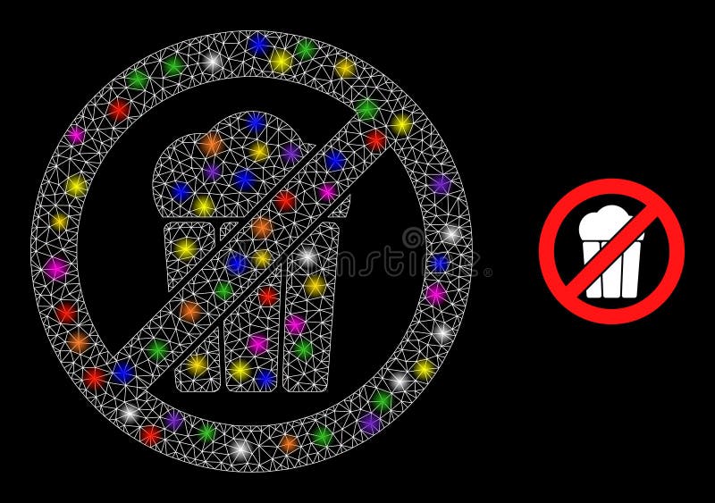 Bright Net Stop Popcorn Icon with Constellation Color Light Spots royalty free illustration