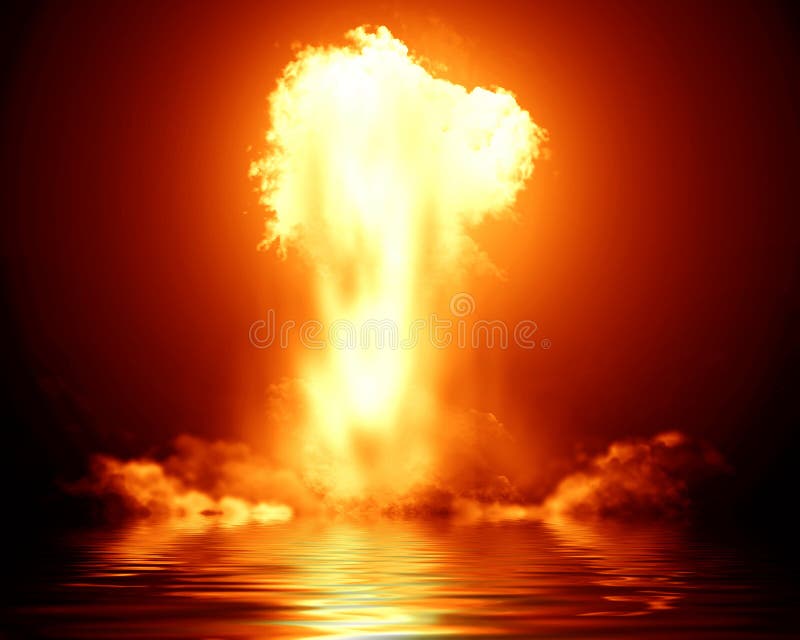 Bright nuclear explosion royalty free illustration