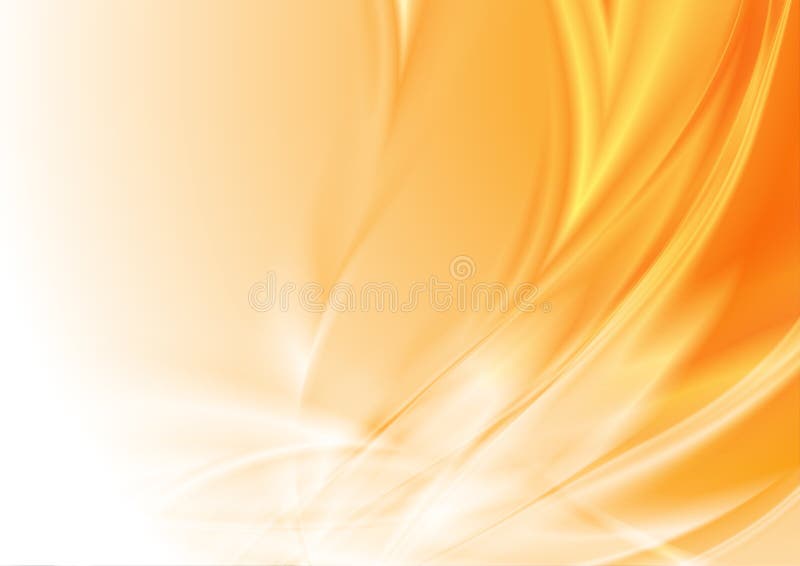 Bright Orange Glossy Smooth Waves Abstract Background Stock Vector