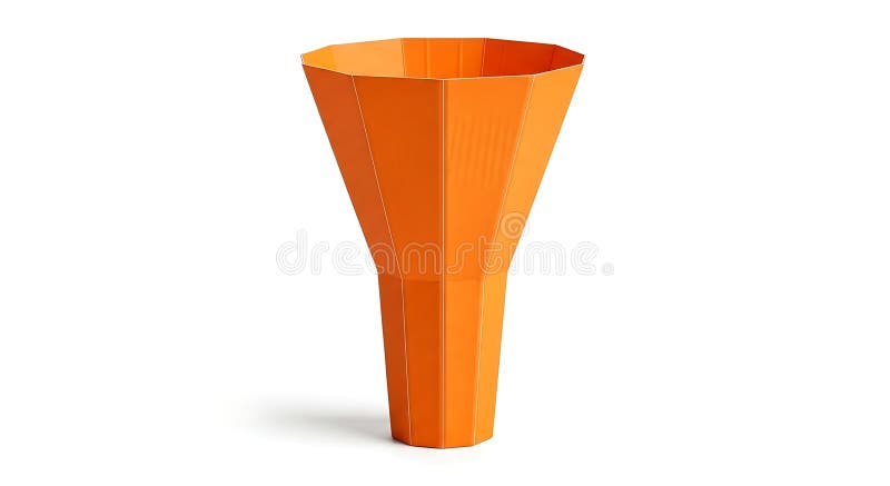 Bright orange plastic funnel isolated on ready for use royalty free illustration