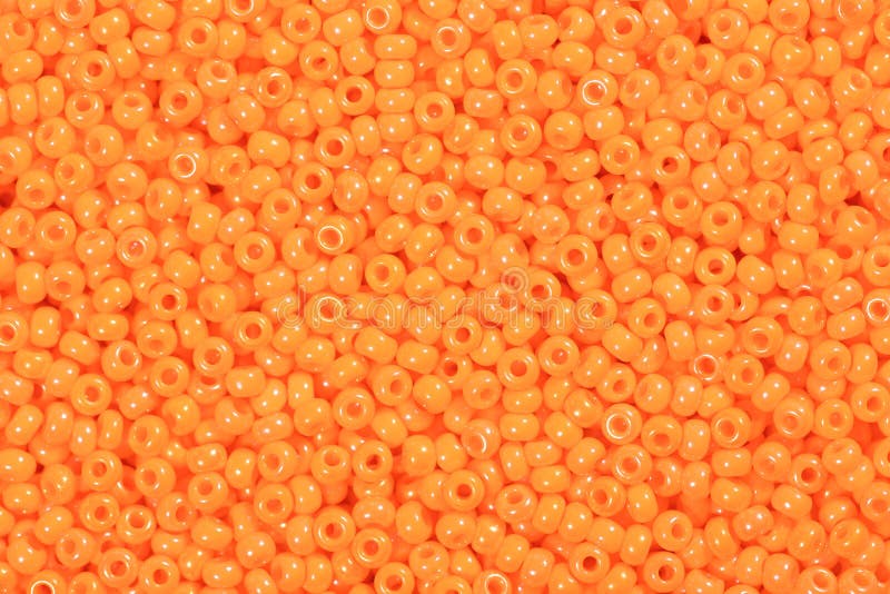Bright Orange Seed Beads. High Quality Texture in Extremely High