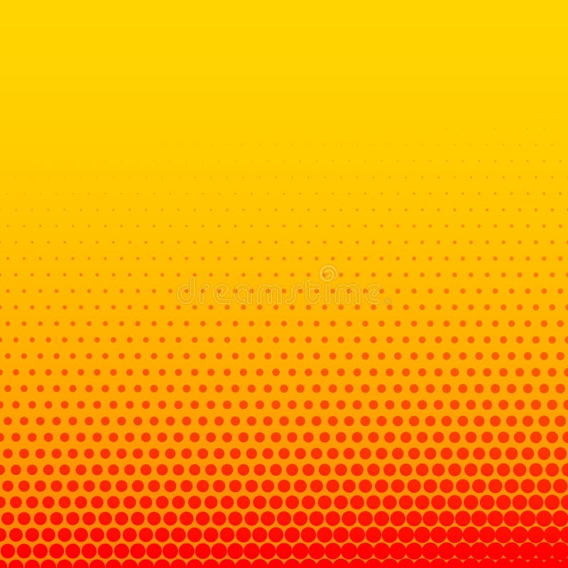Bright orange yellow comic style halftone background vector illustration