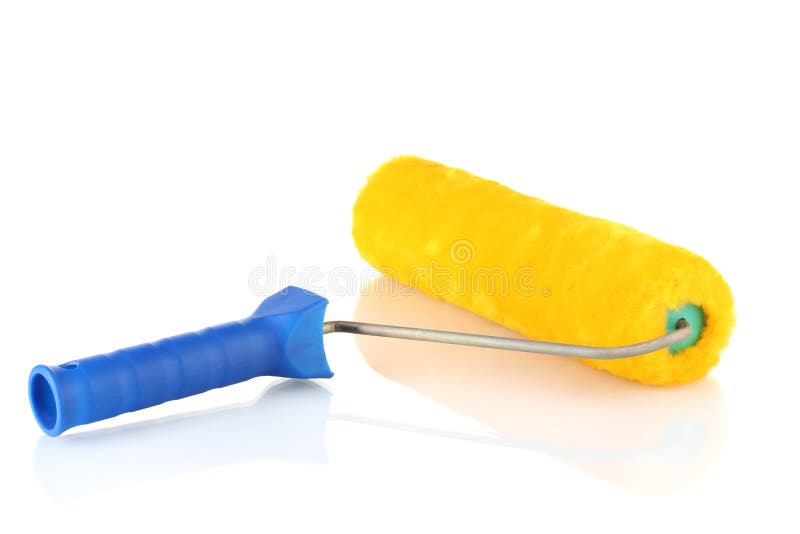 Bright paint roller stock image. Image of work, blue 23861235