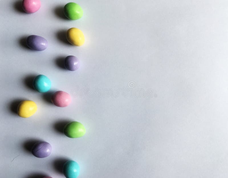 Bright Pastel Easter Candy on Clean White Background Stock Image