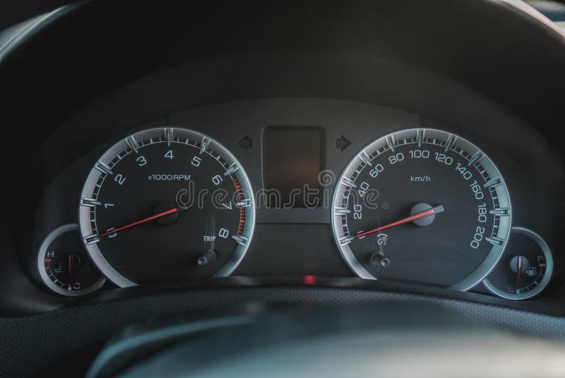 Photo of the dashboard in the car stock photos