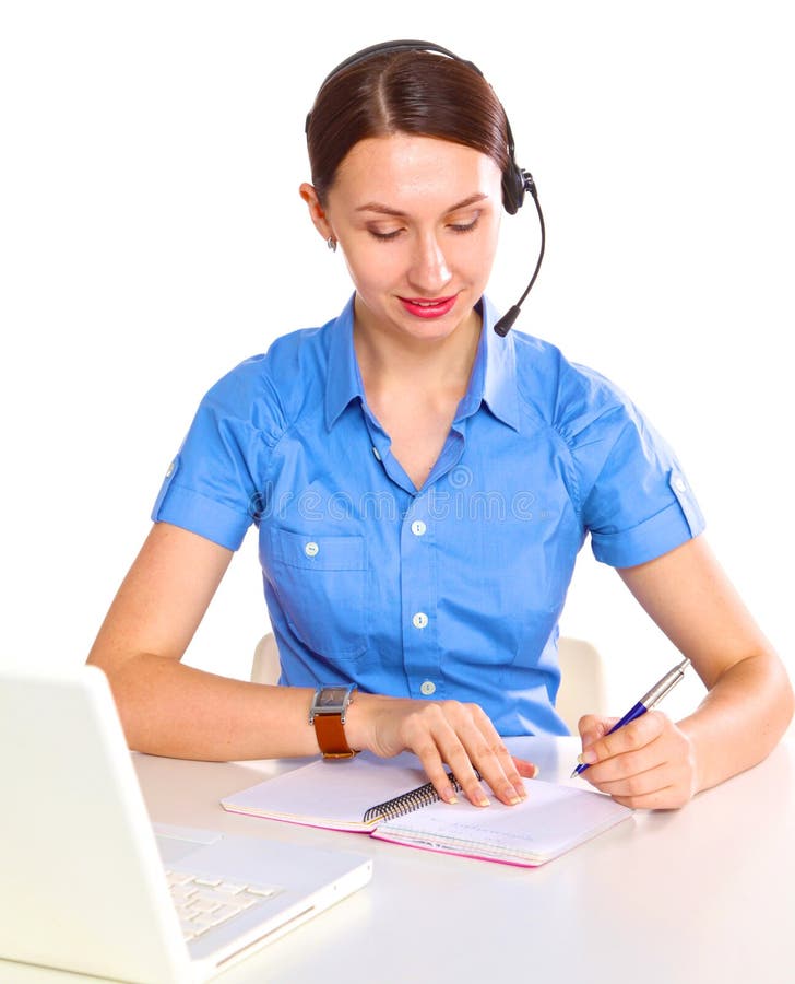 Bright Picture of Friendly Female Helpline Operator Stock Image Image