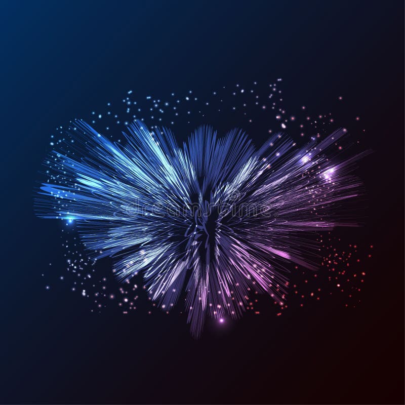 Bright pink and violet shining . Abstract fireworks explosion at dark space background. stock illustration Bright pink and violet shining . Abstract fireworks explosion at dark space background. stock illustration
