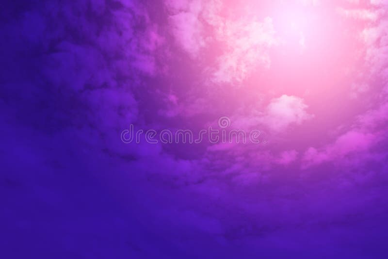 Bright Purple and Pink Sky and Beautiful Clouds with Abstract Colored