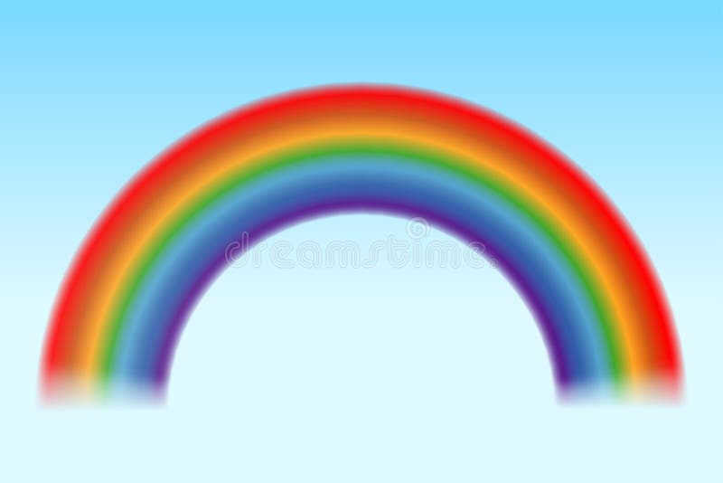 Bright rainbow blue sky stock illustration