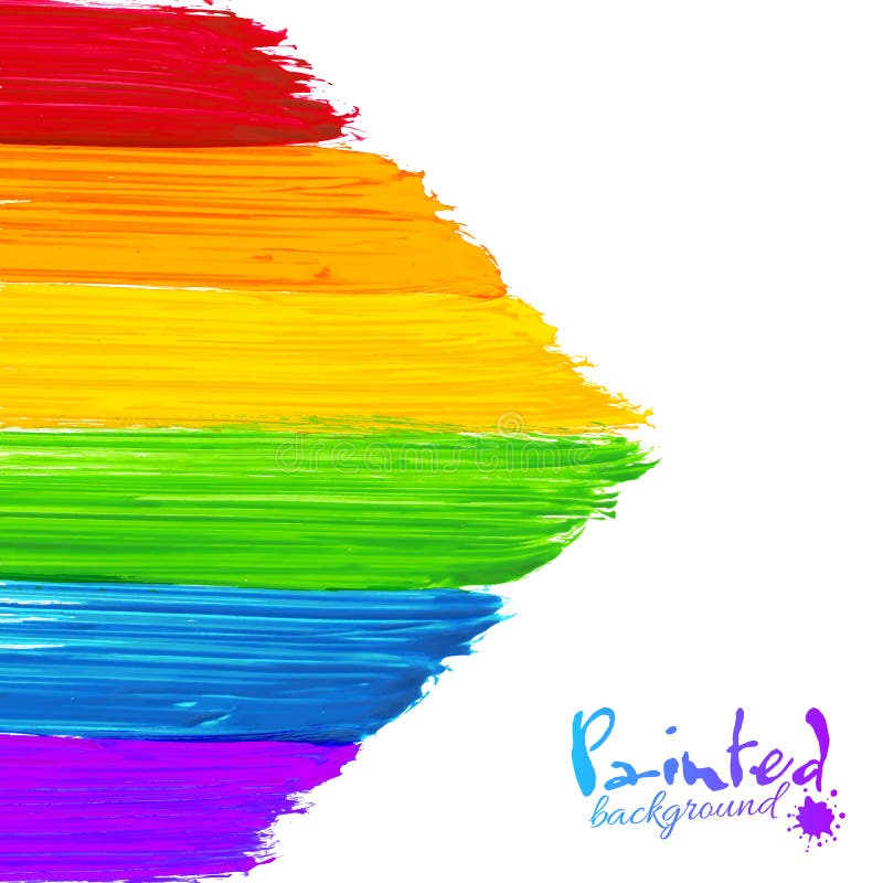 Bright rainbow paint strokes arrow background stock illustration