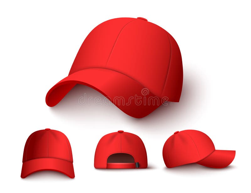 Download Bright Red Baseball Cap Mock Up Set From Different Angles ...