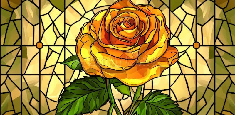 A bright red rose contrasted with a geometric design royalty free stock image