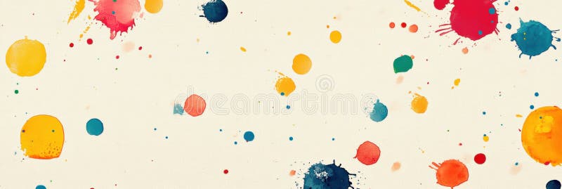 Bright round paint spots scattered on a light beige background create a vibrant, artistic abstract design suitable for. Randomly placed round paint spots in various colors adorn a light beige background, enhancing the visual appeal with a playful, artistic touch. AI generated