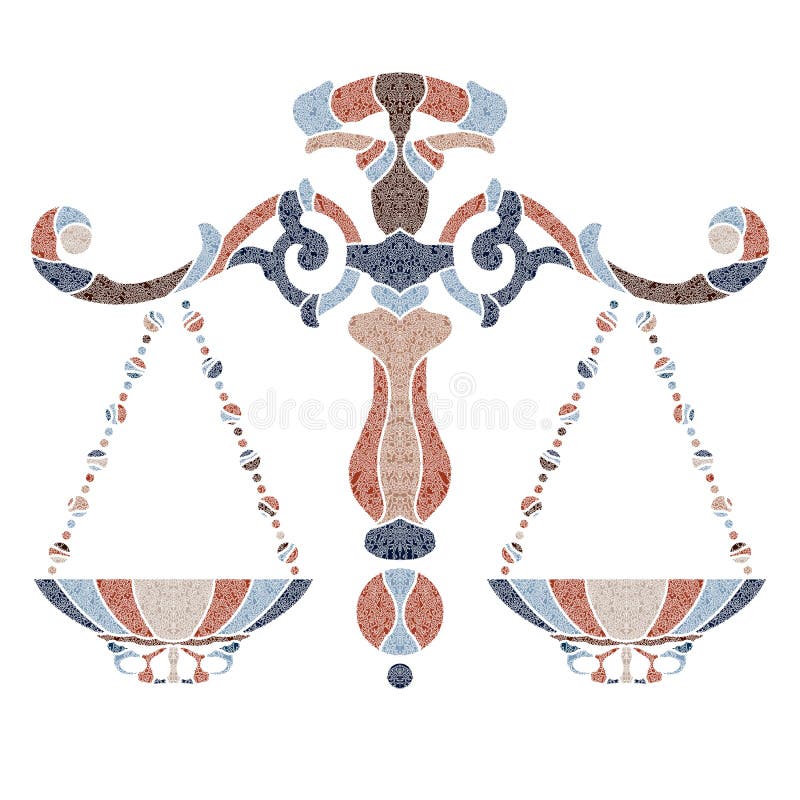Bright scales, zodiac Libra sign royalty free illustration