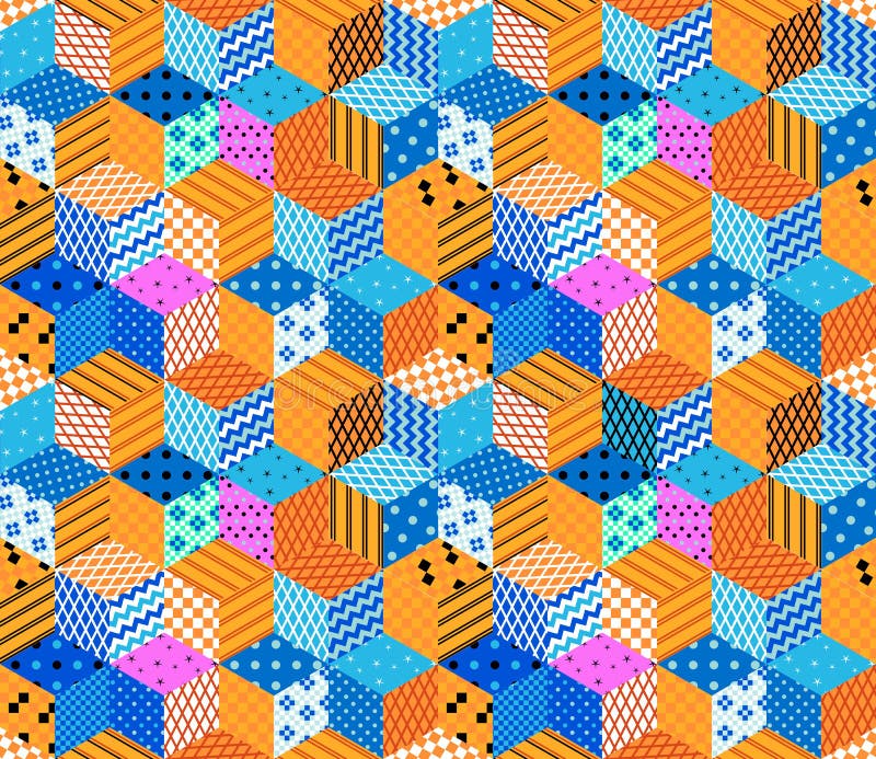 Bright Seamless Patchwork Pattern. Stock Vector - Illustration of ...