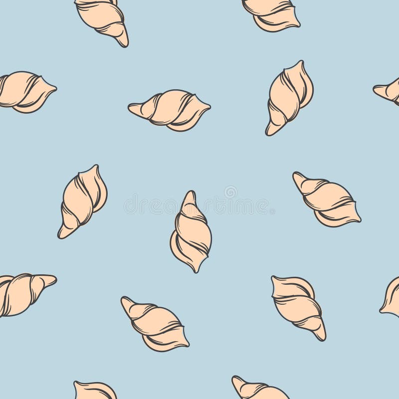 Bright seamless summer pattern with sea and vacation. Vector editable background with seashells for gift paper royalty free illustration