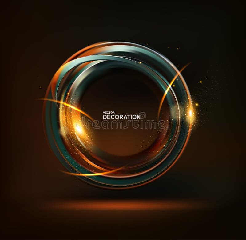 Bright shiny circle, on a dark background. Vector illustration. Template for design royalty free illustration