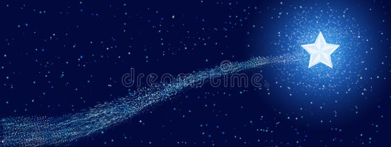 Bright Shooting Star In Dark Purple Space Banner Stock Photo Image Of Christmas Cosmic