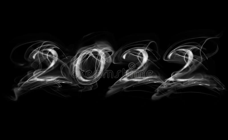 Bright Smoky Numbers 2022 Smoke on a Black Background Stock Illustration -  Illustration of background, holiday: 236994531
