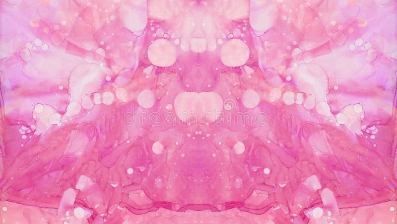 Bright soft pink alcohol ink abstract light background. Flow liquid watercolor paint splash texture effect illustration stock illustration