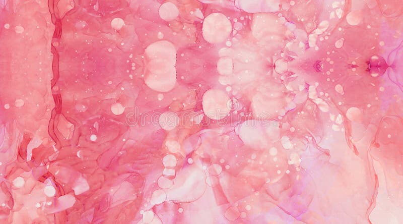 Bright soft pink alcohol ink abstract light background. Flow liquid watercolor paint splash texture effect illustration royalty free illustration