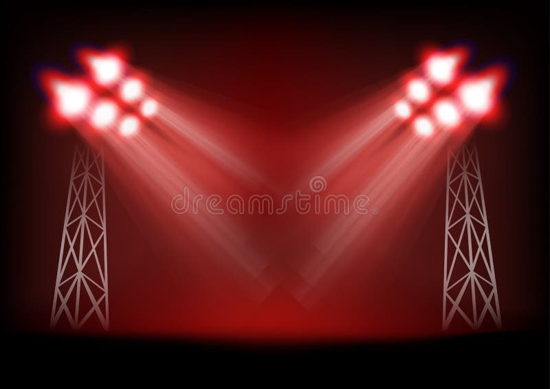 Bright stage with light masts