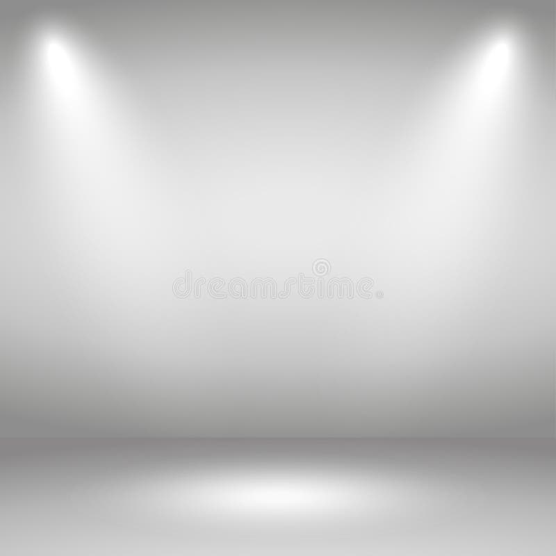 Empty Red Studio Room Background with Two Spotlight Stock Vector