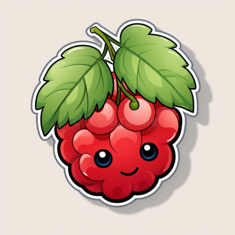 A bright sticker featuring a cheerful currant smiling against a background of colorful elements adds playfulness and joy to the design.