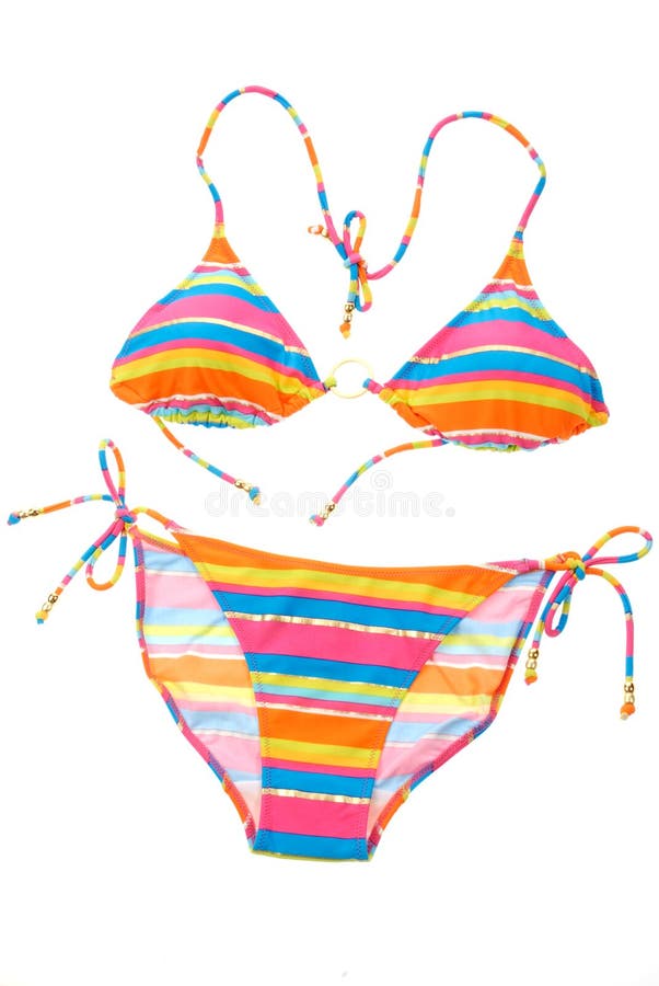 Bright striped bikini