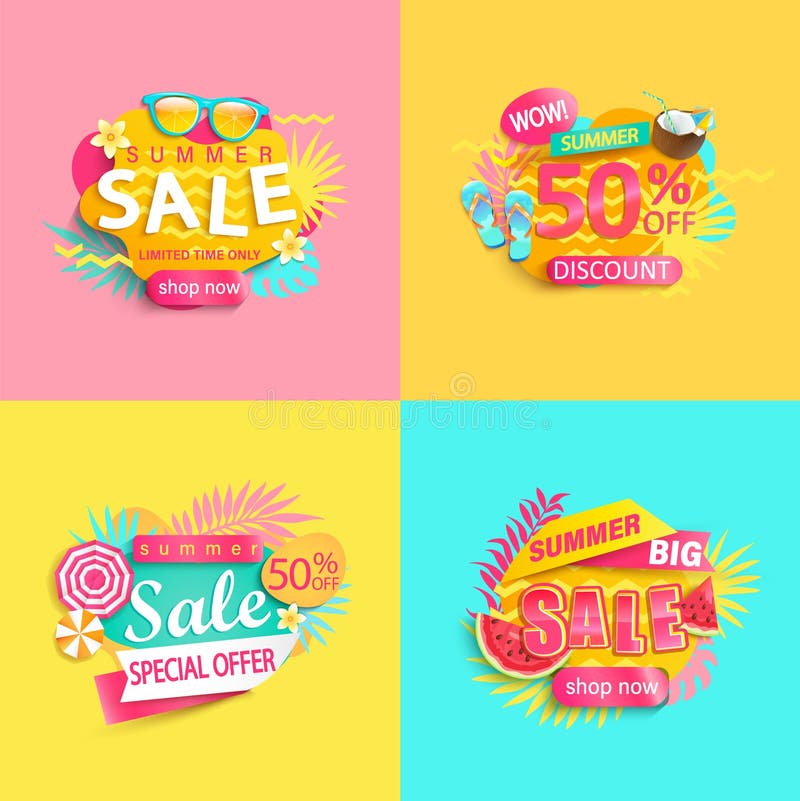Bright Summer Sale Banner lizenzfreie abbildung